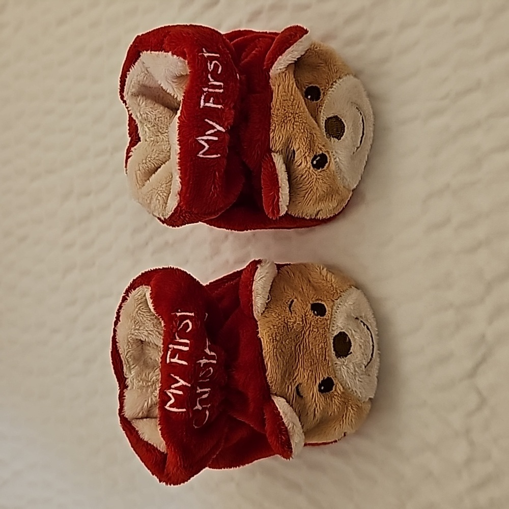 Dan Dee - My First Christmas bear slippers size Infant (1-2)